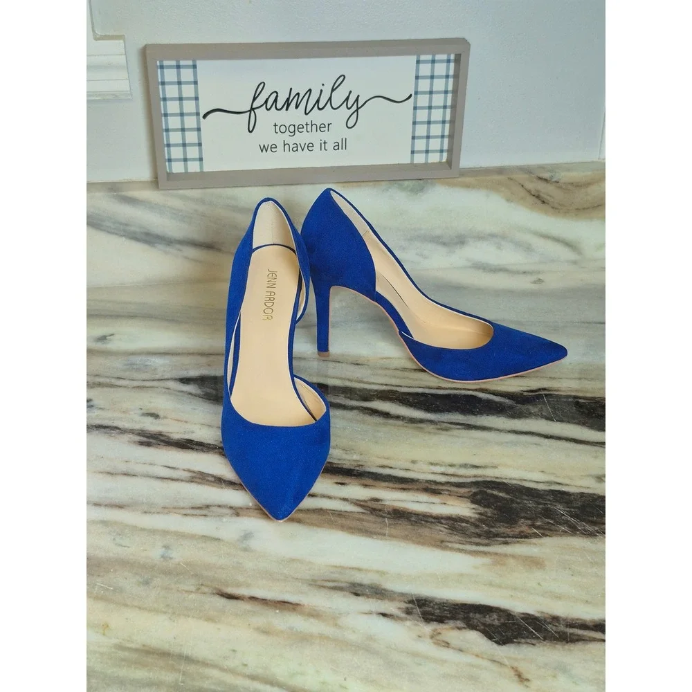Jenn Ardor Royal Blue d'Orsay Pumps Pointed Toe Stiletto Heels 7.5 Wedding Guest